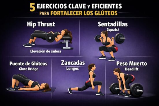 Infografía con ejercicios para gluteos